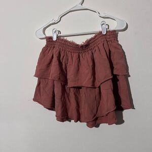 Aerie sz M orange ruffled mini skirt